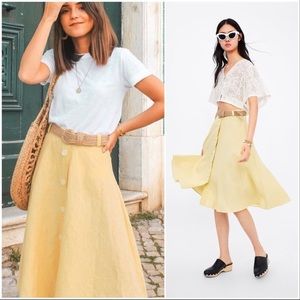 Zara yellow skirt with belt